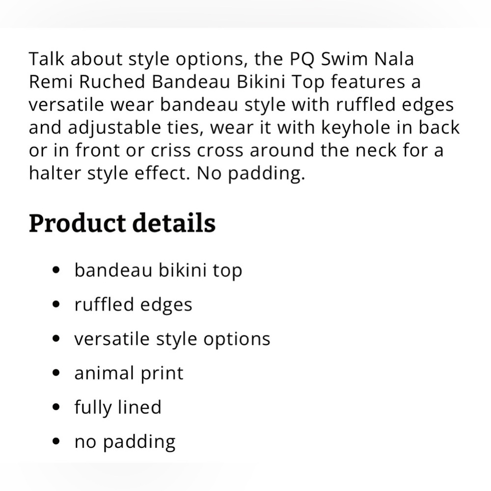New. Pilyq Nala Remi Ruched Bandeau Top. Retails $80‎ - Picture 6 of 9